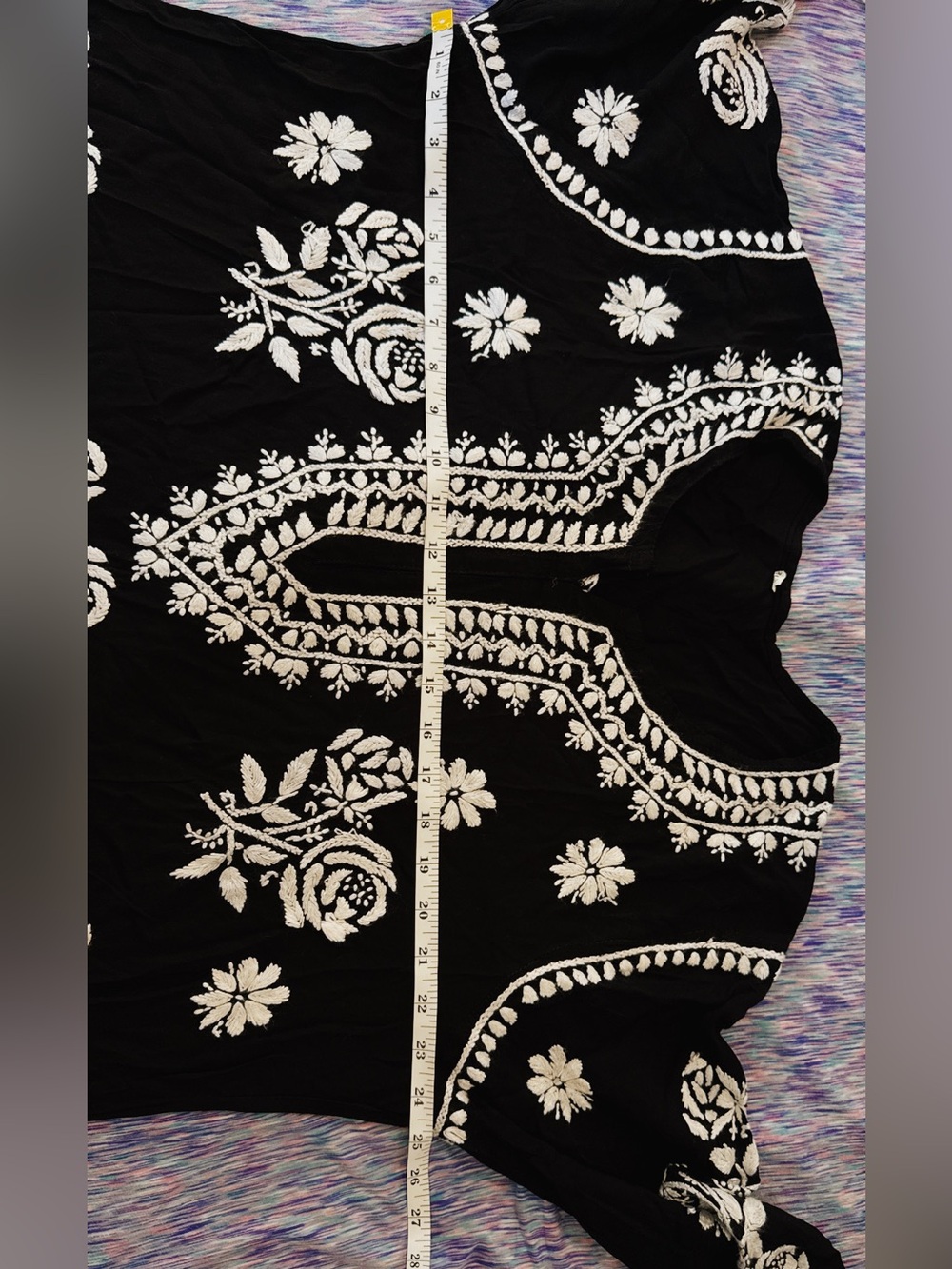 NWOT & Other Stories Black Long Sleeve Dress with White Floral Embroidery